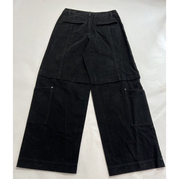 Matin Kim Patch Pocket Washed Cargo Pants in Black - Picture 4 of 5
